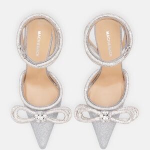 MACH & MACH Double Bow Glitter Pumps